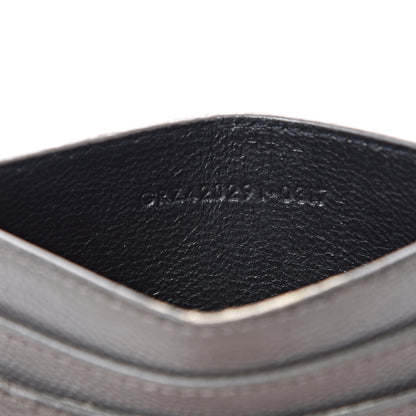 Saint Laurent Grain De Poudre Matelasse Chevron Monogram Card Case Coal 6 of 12