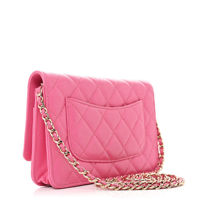 Chanel Caviar Quilted Wallet on Chain WOC Pink 3 of 13