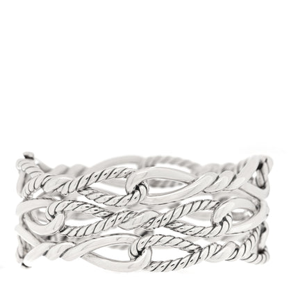 David Yurman Sterling Silver Diamond Continuance Multi Row Pave Bracelet 2 of 3
