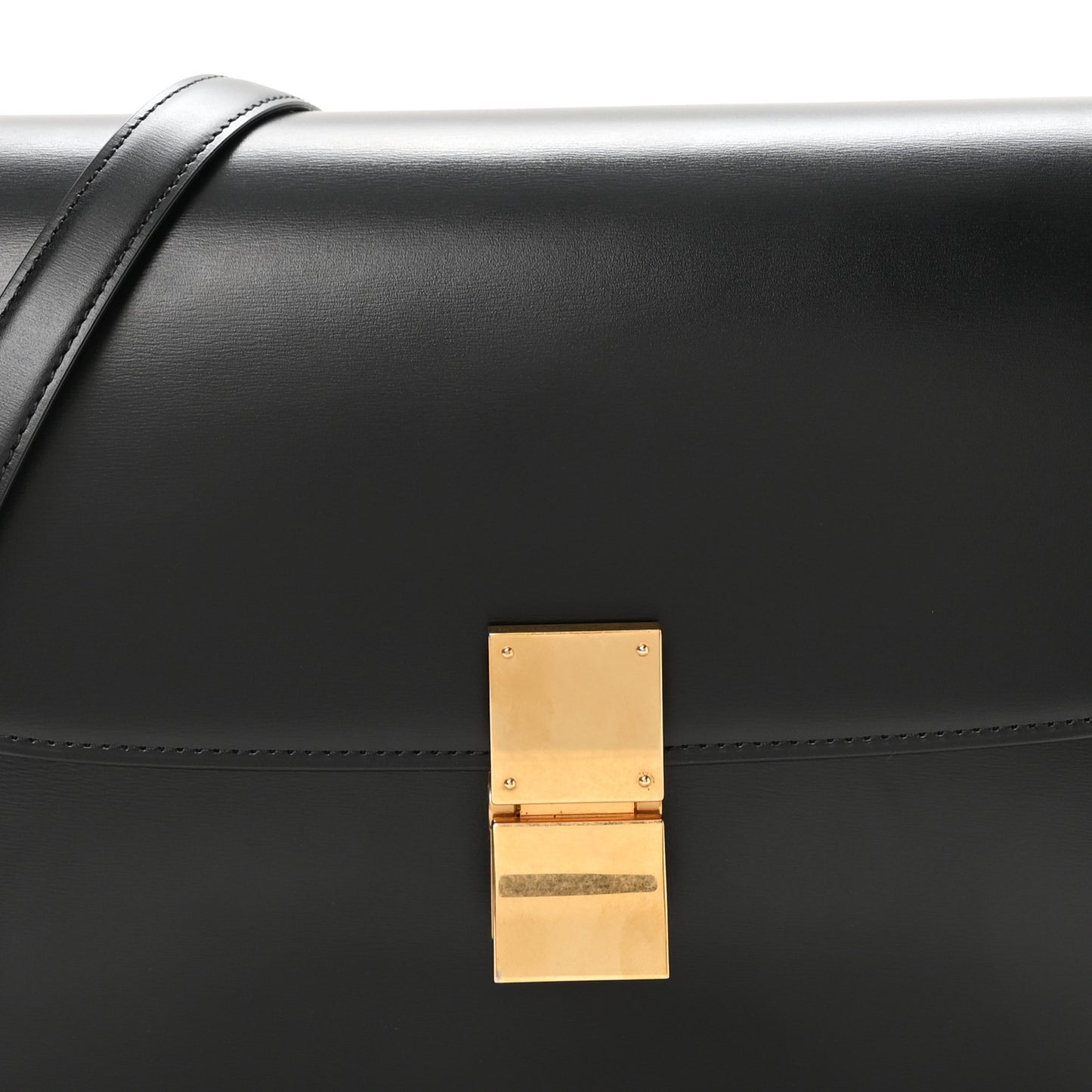 Box Calfskin Medium Classic Box Flap Bag Black
