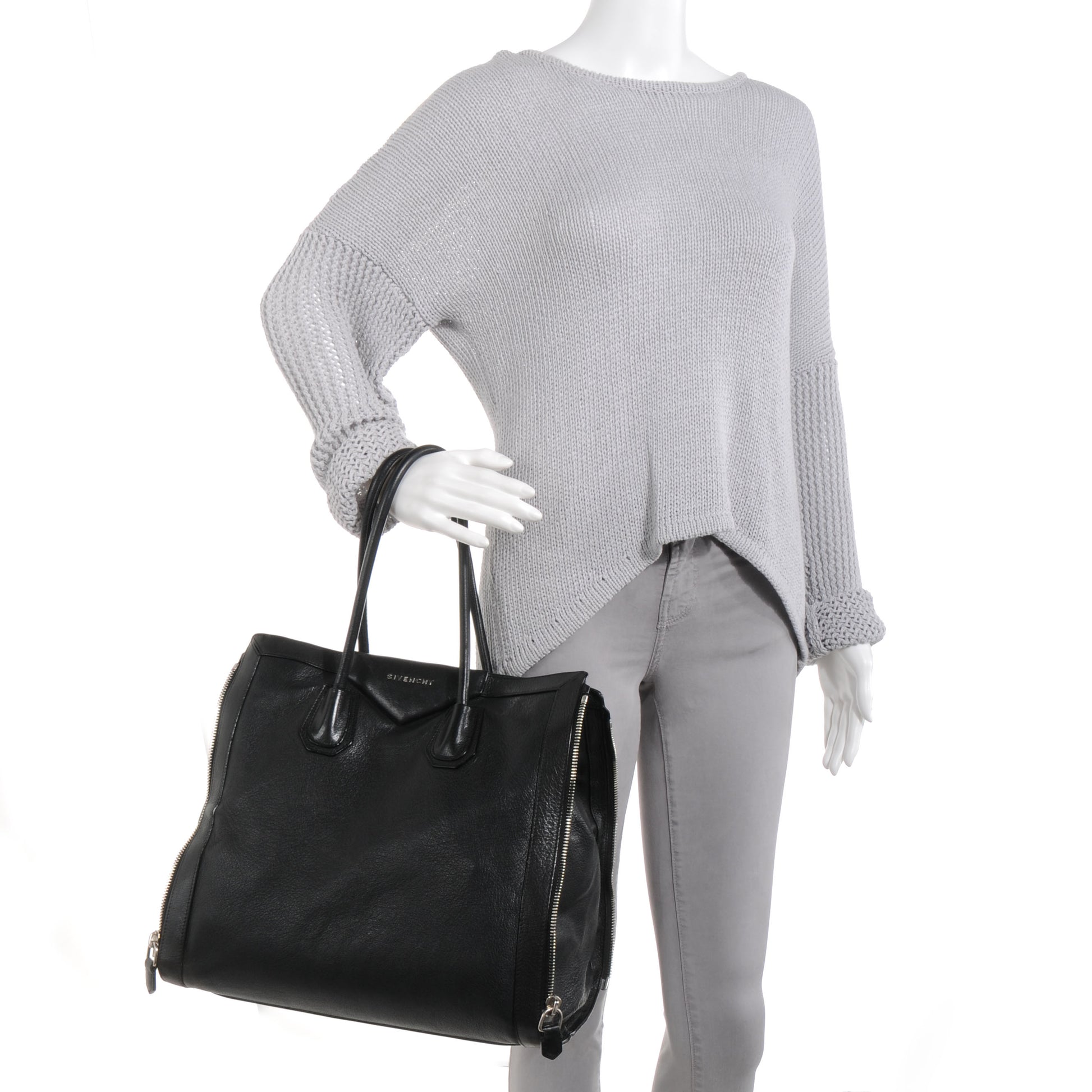 Givenchy Grained Goatskin Antigona Zippered Tote Black 2 of 8