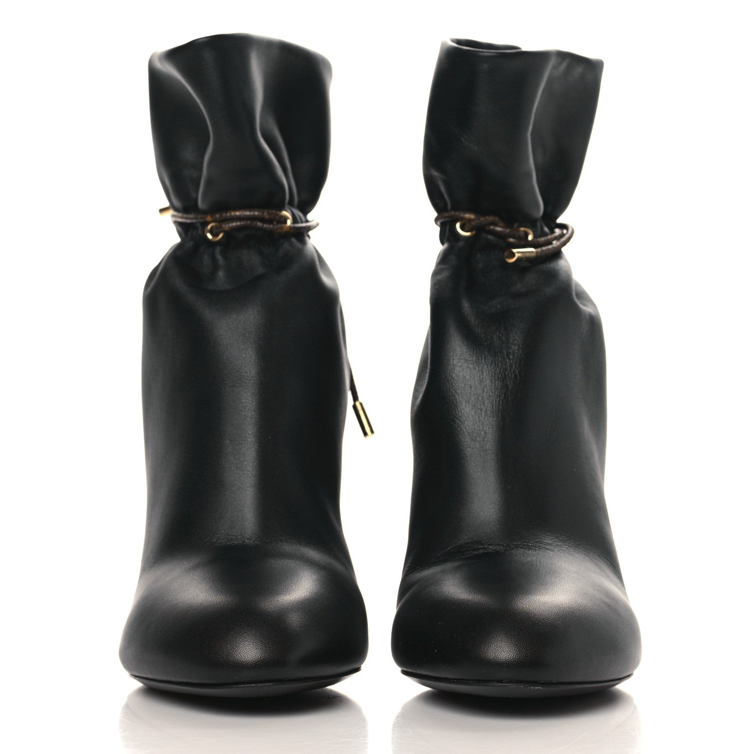 Louis Vuitton Calfskin Monogram Drawstring Ankle Boots 38.5 Black 2 of 9