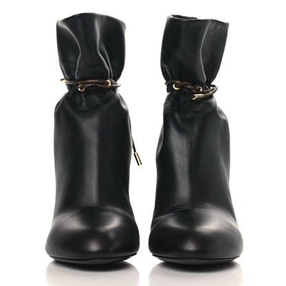 Louis Vuitton Calfskin Monogram Drawstring Ankle Boots 38.5 Black 2 of 9