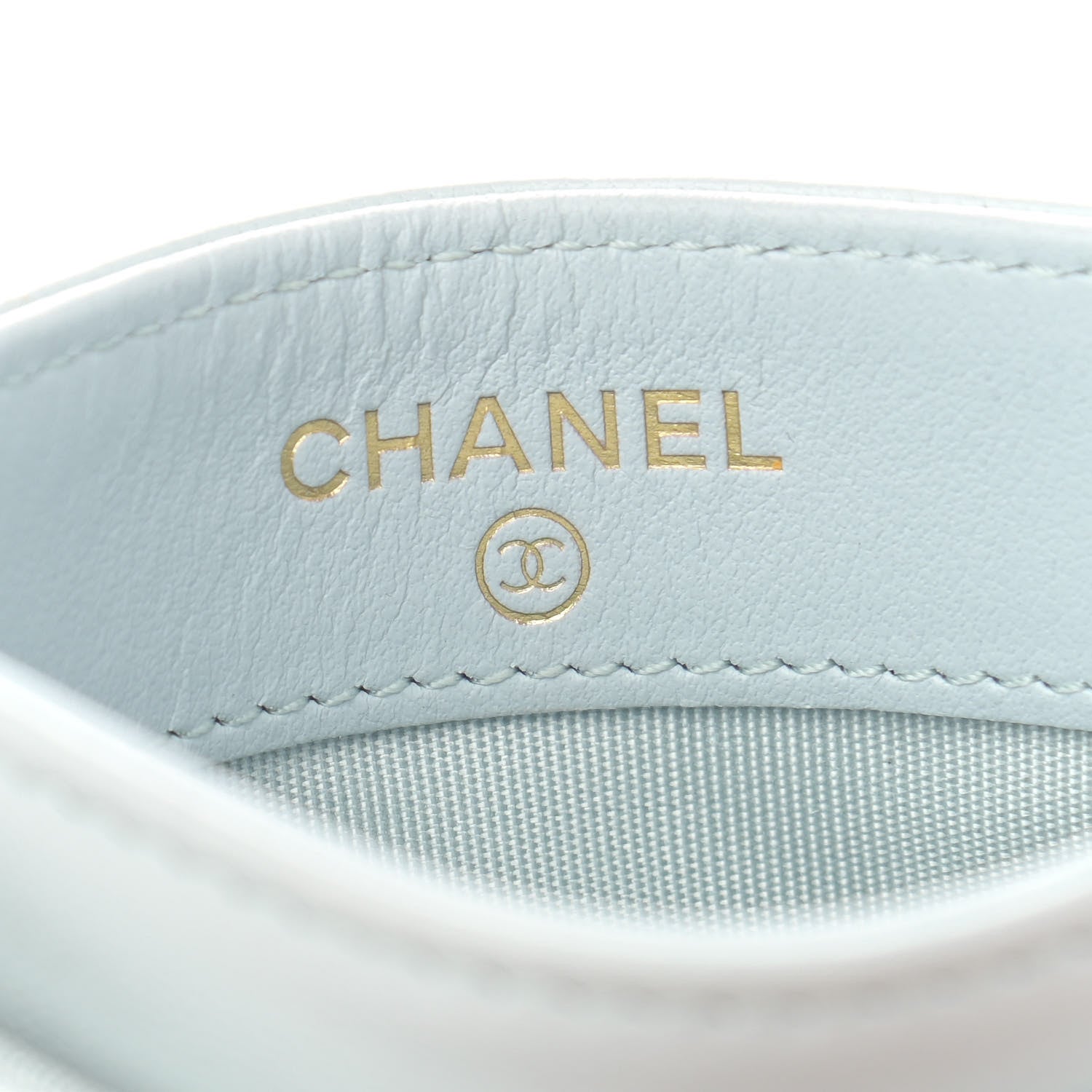 Chanel Lambskin Quilted Chanel 19 Card Holder Light Blue 6 of 13