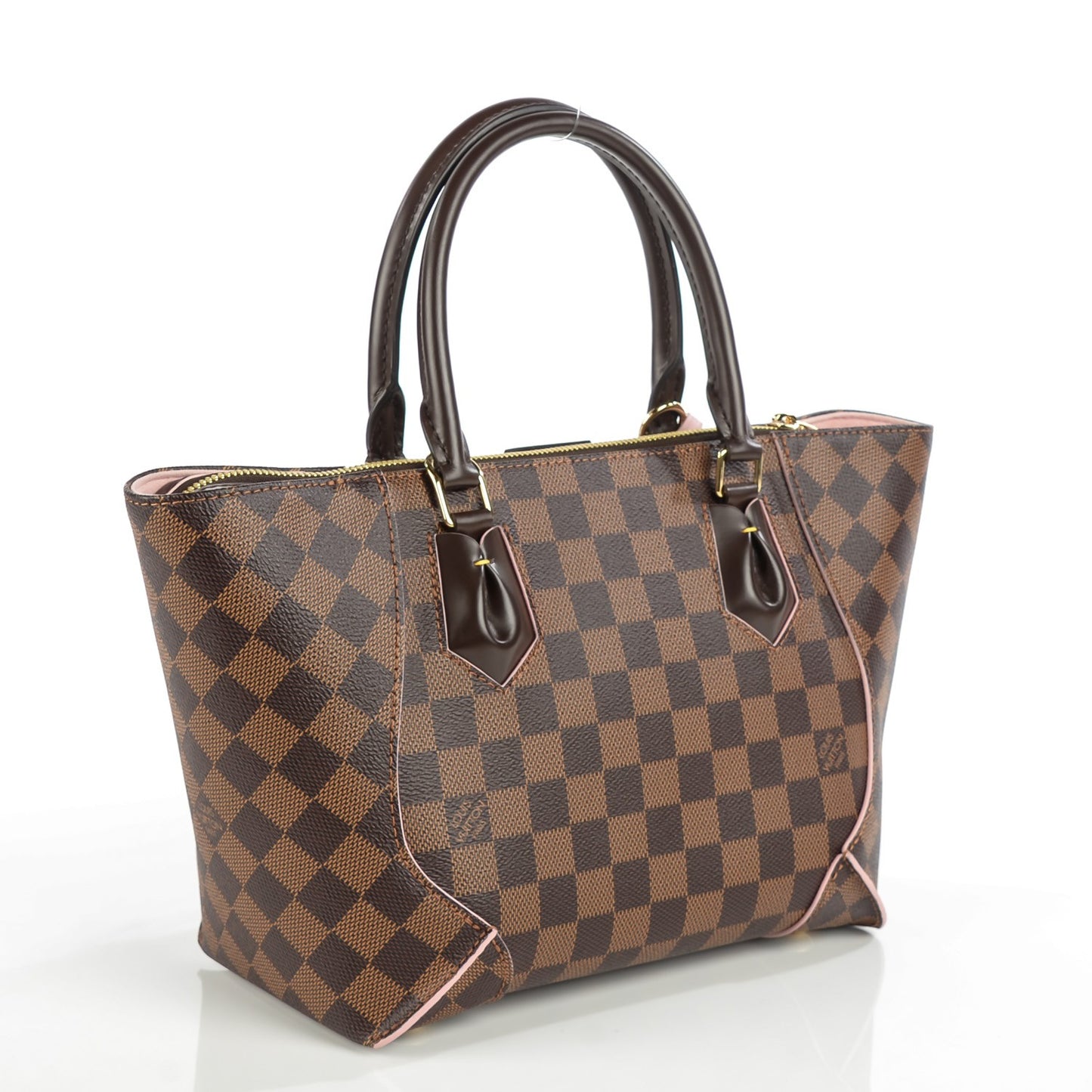 Damier Ebene Caissa Tote PM Rose Ballerine