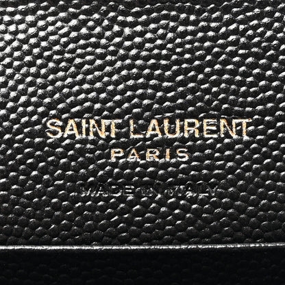 Saint Laurent Grain De Poudre Matelasse Chevron Small Monogram Envelope Wallet Black 6 of 8
