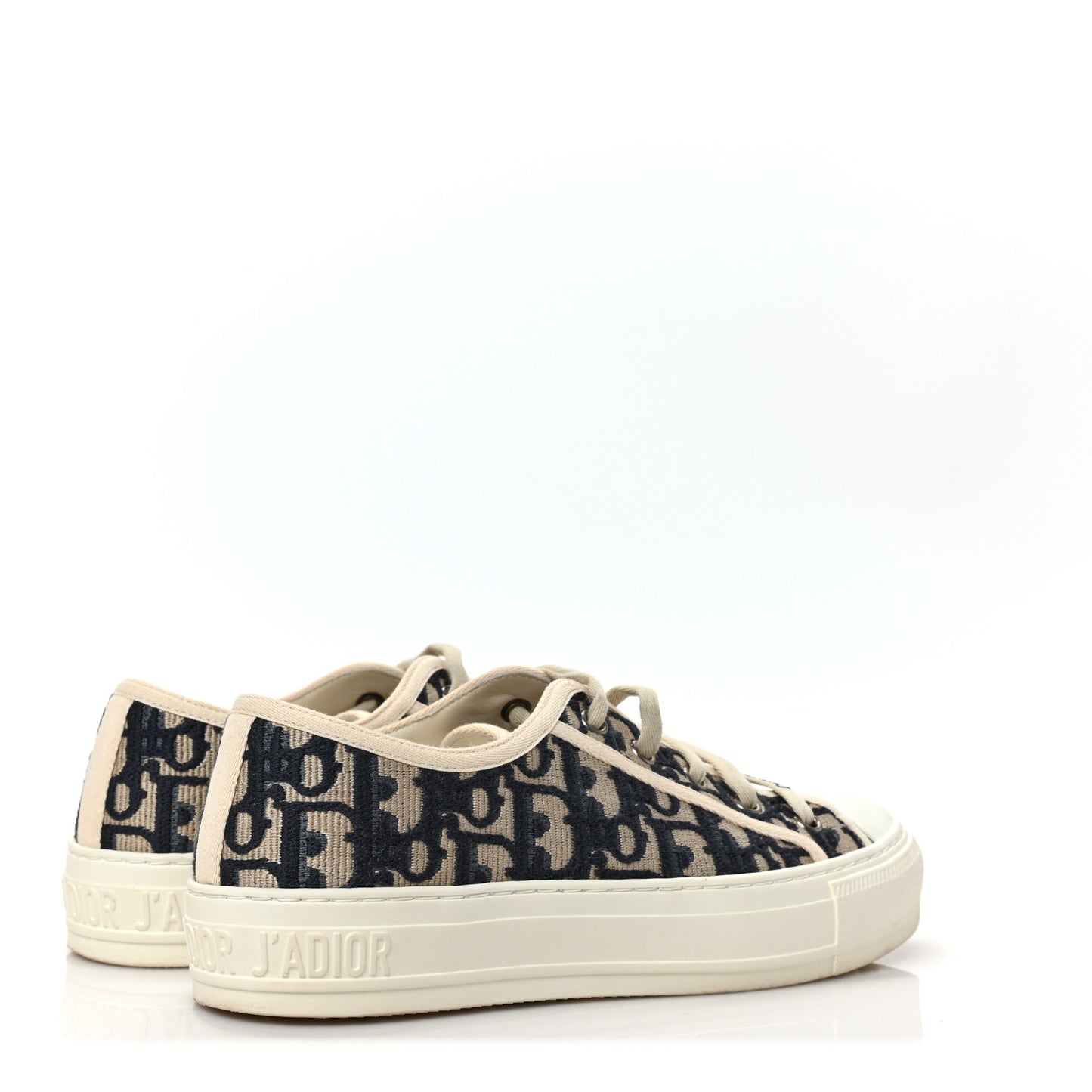 Canvas Oblique Walk'N'Dior Low Top Sneakers 36 Deep Blue