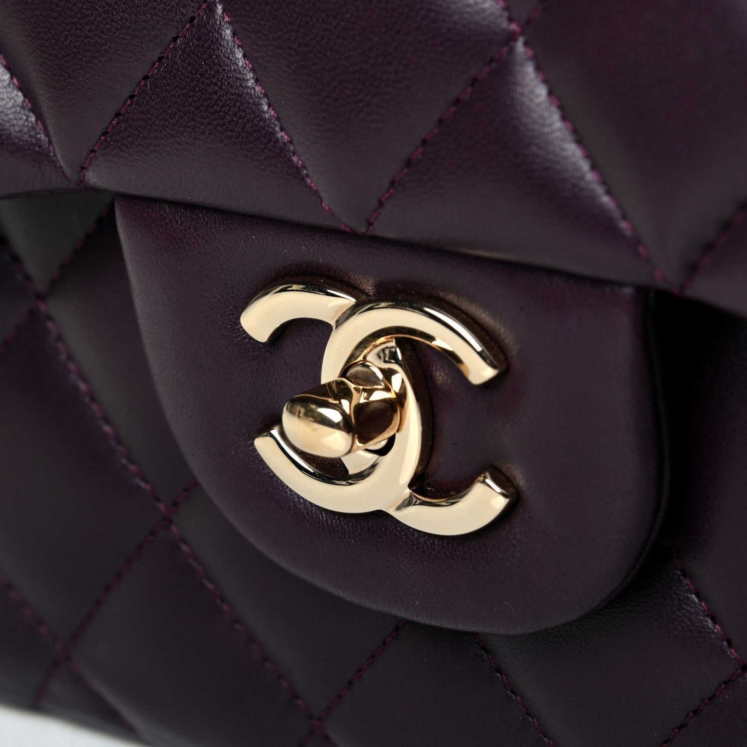 Chanel Lambskin Quilted Jumbo Double Flap Purple 6 of 9