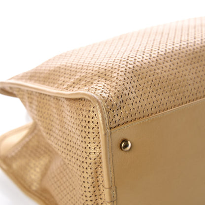 Chanel Metallic Calfskin Perforated Up In The Air Tote Gold 8 of 13
