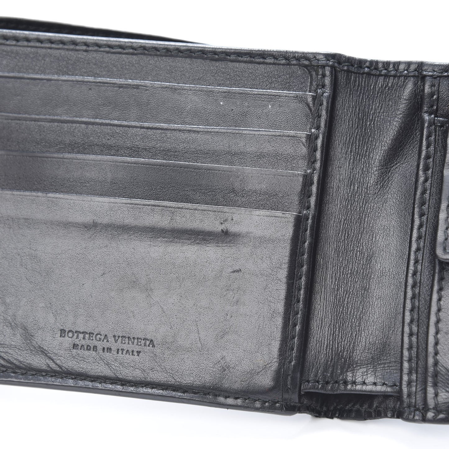 Nappa Intrecciato Bi-Fold Wallet Black