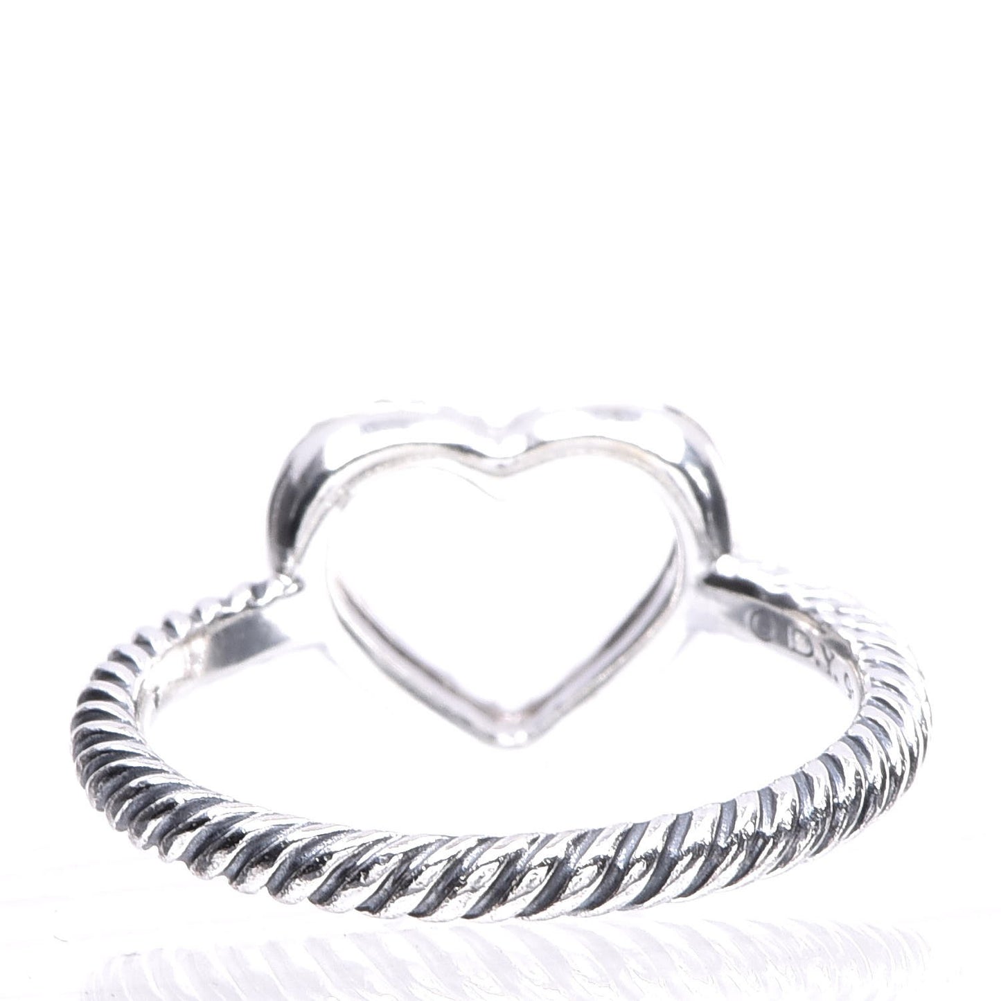Sterling Silver Diamond 10mm Open Heart Ring 53.1 6.5