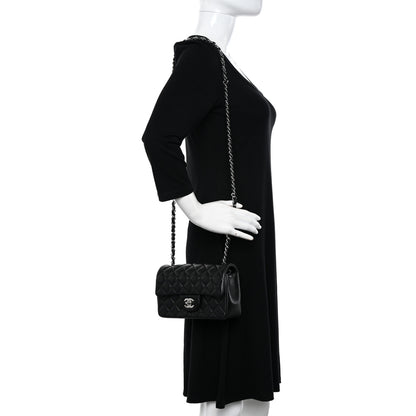 Chanel Lambskin Quilted Mini Rectangular Flap Black 2 of 11