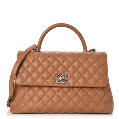 Chanel Caviar Quilted Medium Coco Handle Flap Camel 1 of 8