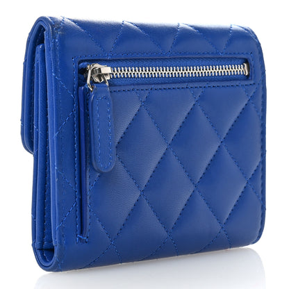 Chanel Lambskin Quilted Compact Flap Wallet Royal Blue 3 of 13