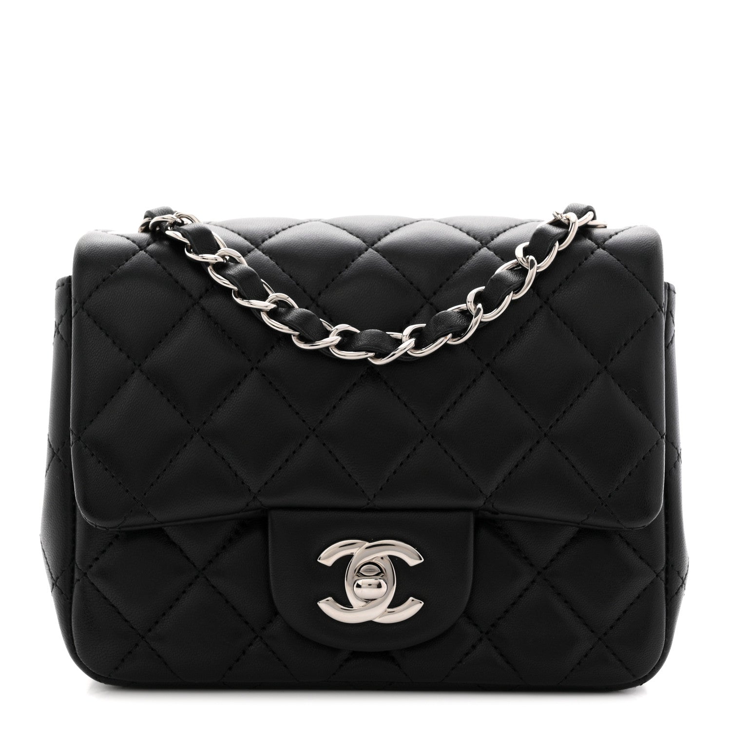 Chanel Lambskin Quilted Mini Square Flap Black 1 of 10