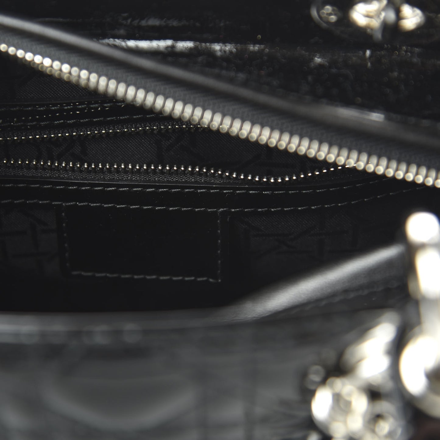Patent Cannage Medium Lady Dior Black
