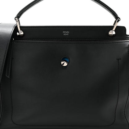 Fendi Vitello Baltico Dolce DotCom Satchel Black Blue Royal 7 of 10
