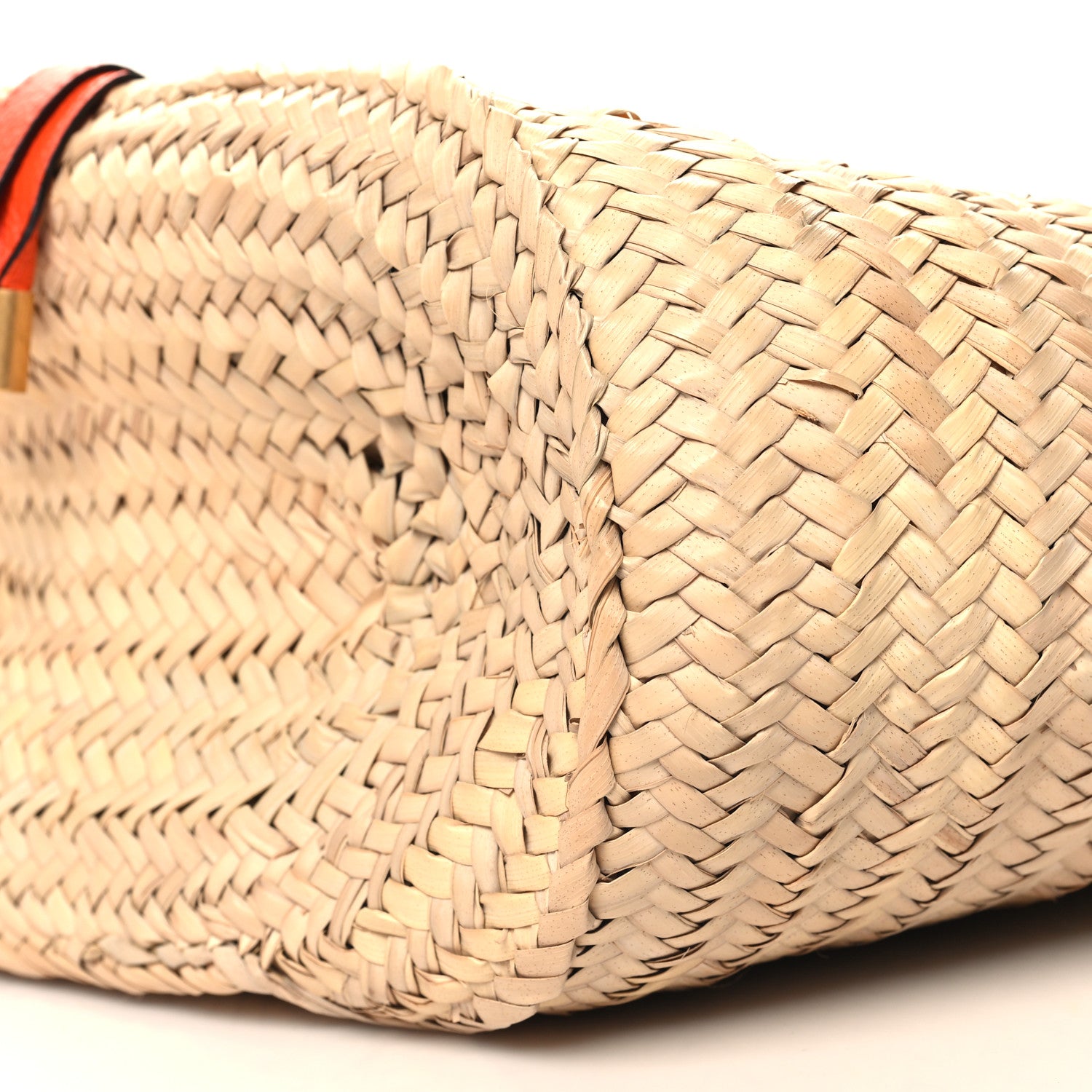 Chloe Raffia Small Grain Calfskin Medium Marcie Basket Orange 8 of 9