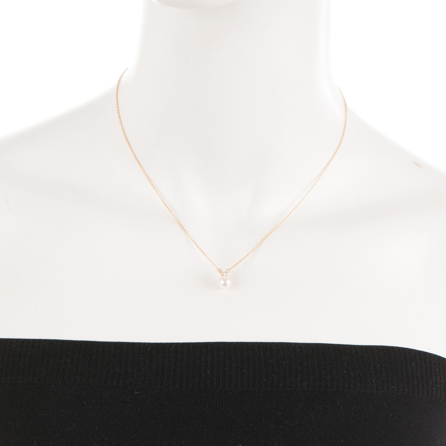 Tiffany 18K Yellow Gold Pearl Diamond Pendant Necklace 2 of 6