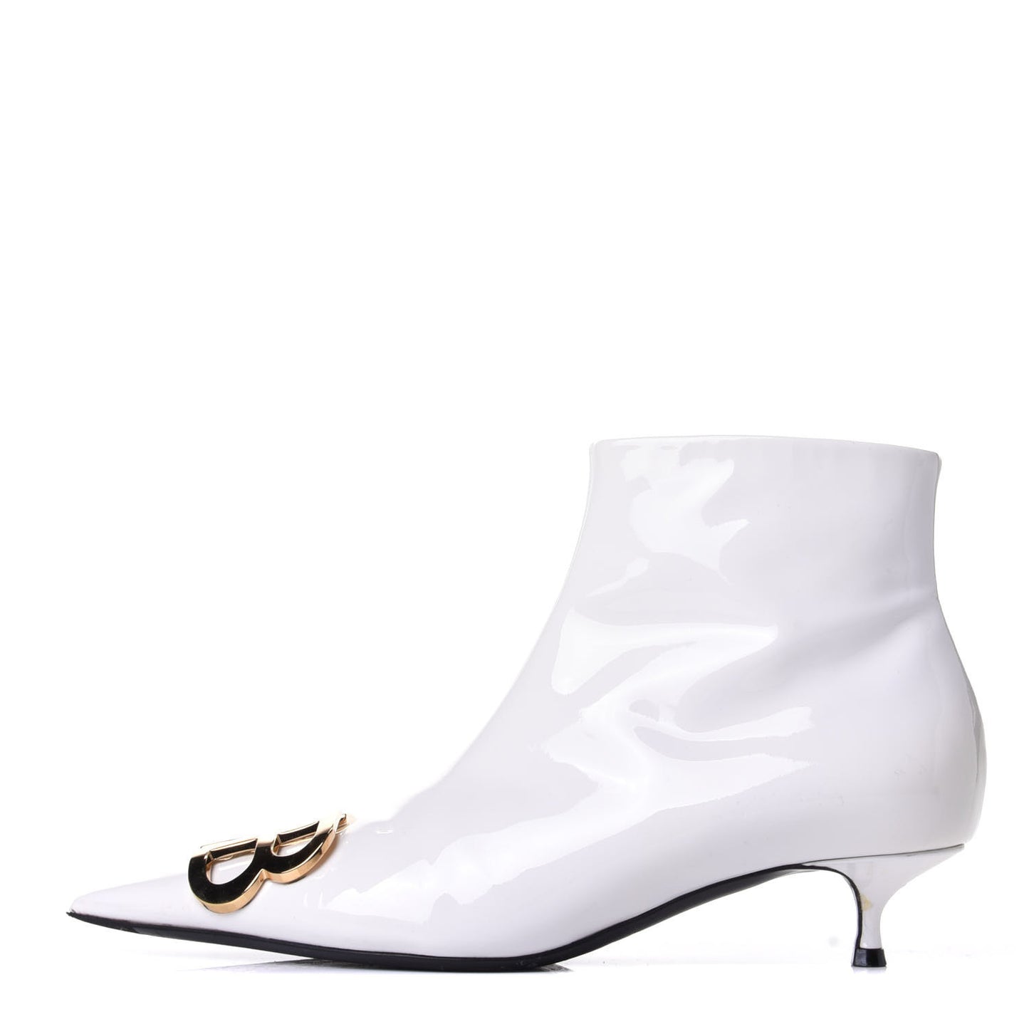 Patent BB Pointy Toe Ankle Booties 36 Optical White