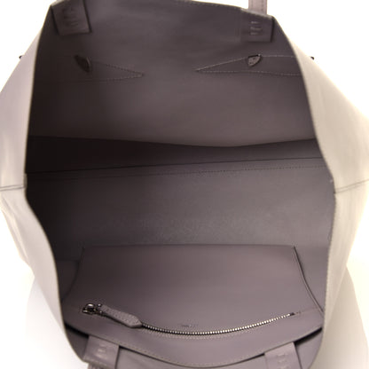 Fendi Vitello Ginevra Elaphe Monster Eyes Shopping Tote Grigio Polvere Naturale 5 of 16