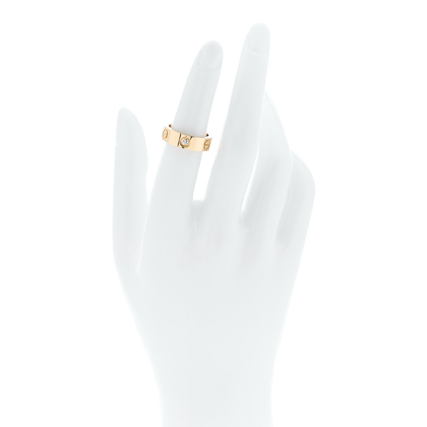 18K Yellow Gold 3 Diamond 5.5mm LOVE Ring 50 5.25