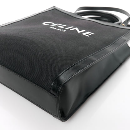 Celine Canvas Calfskin Small Vertical Cabas Black 10 of 11