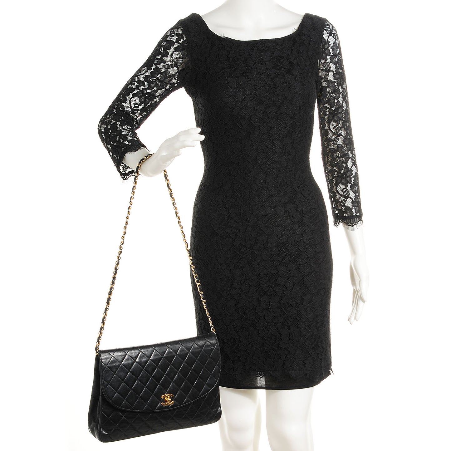 Lambskin Jumbo Single Flap Black