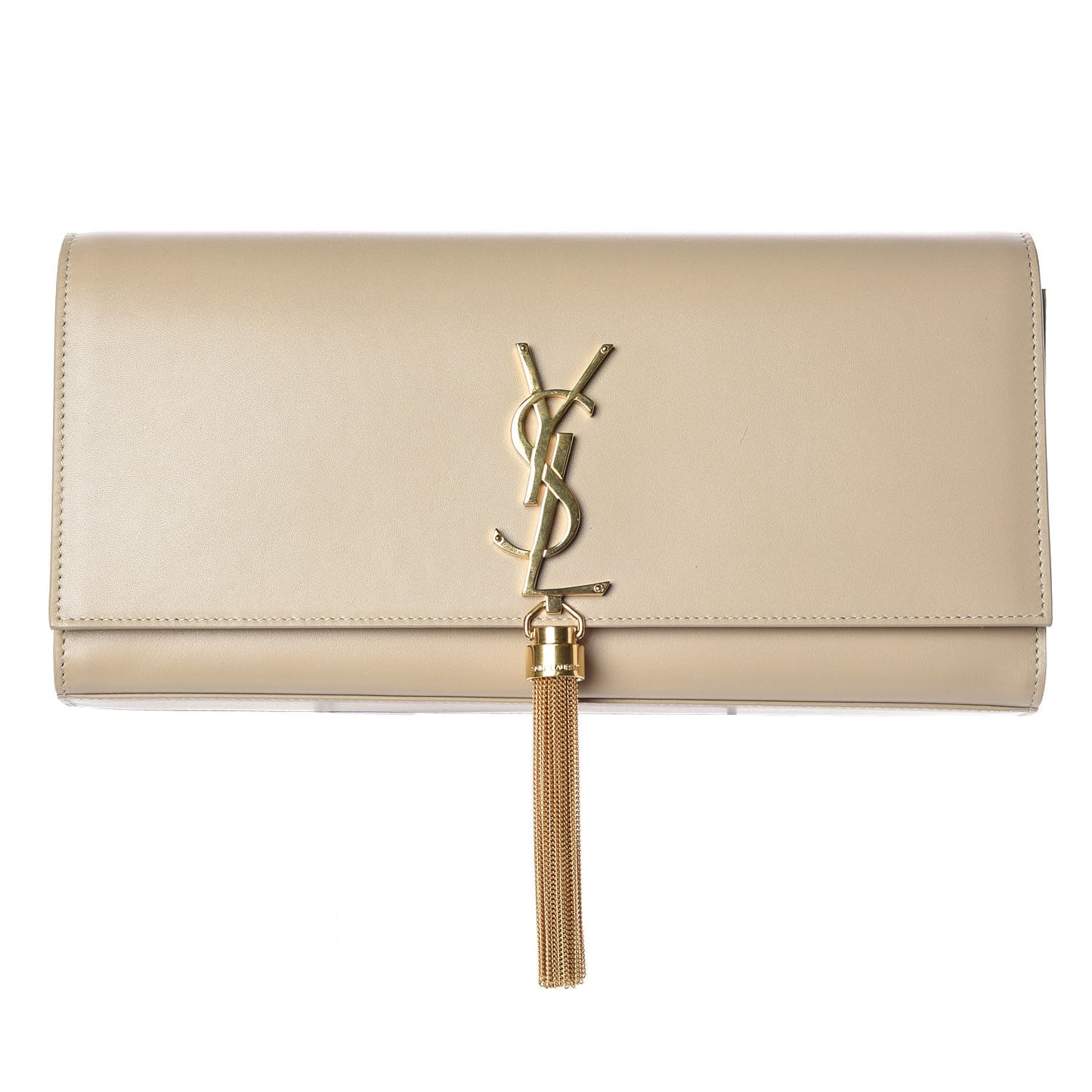 Calfskin Classic Monogram Tassel Clutch Lino