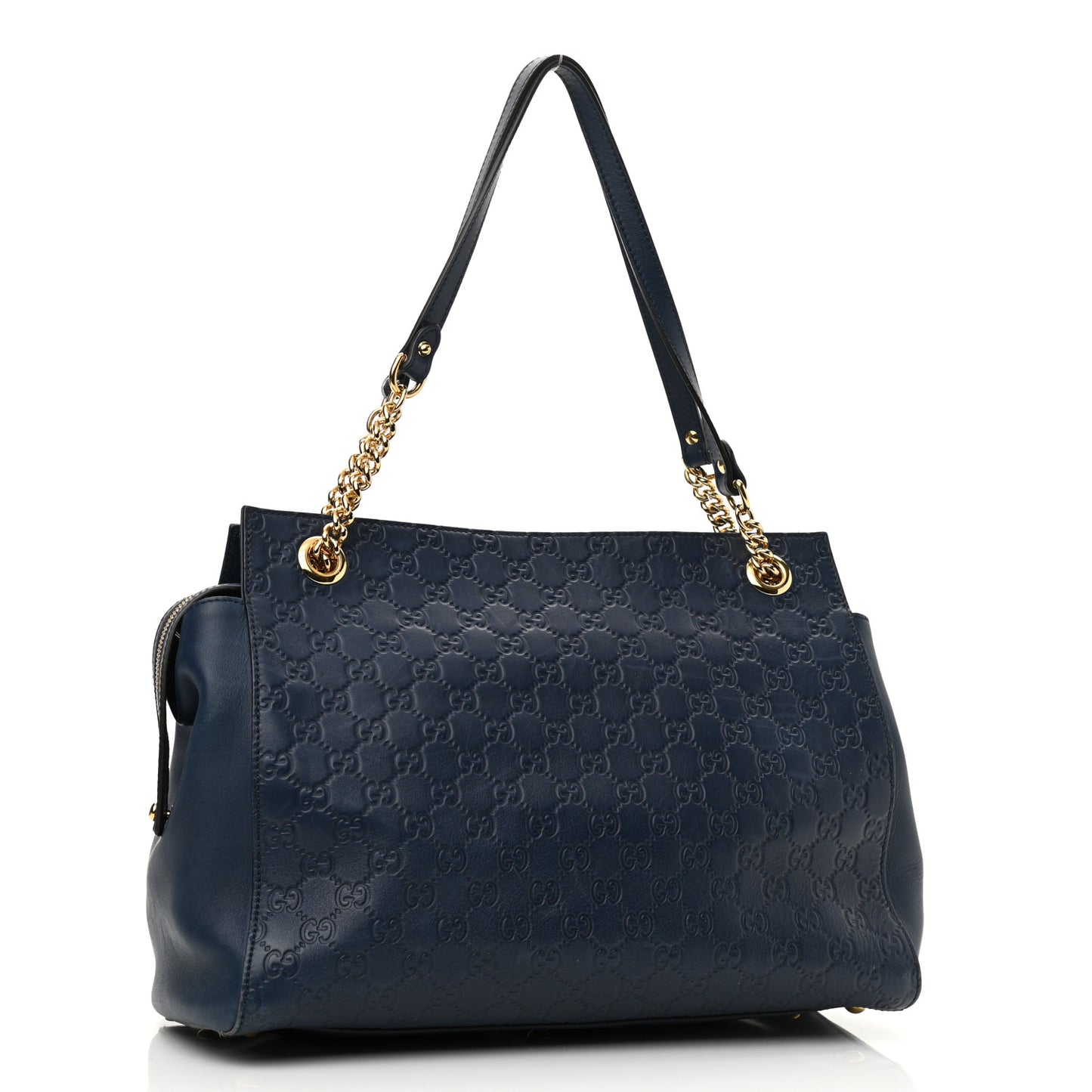 Guccissima Signature Large Chain Shoulder Bag Blue