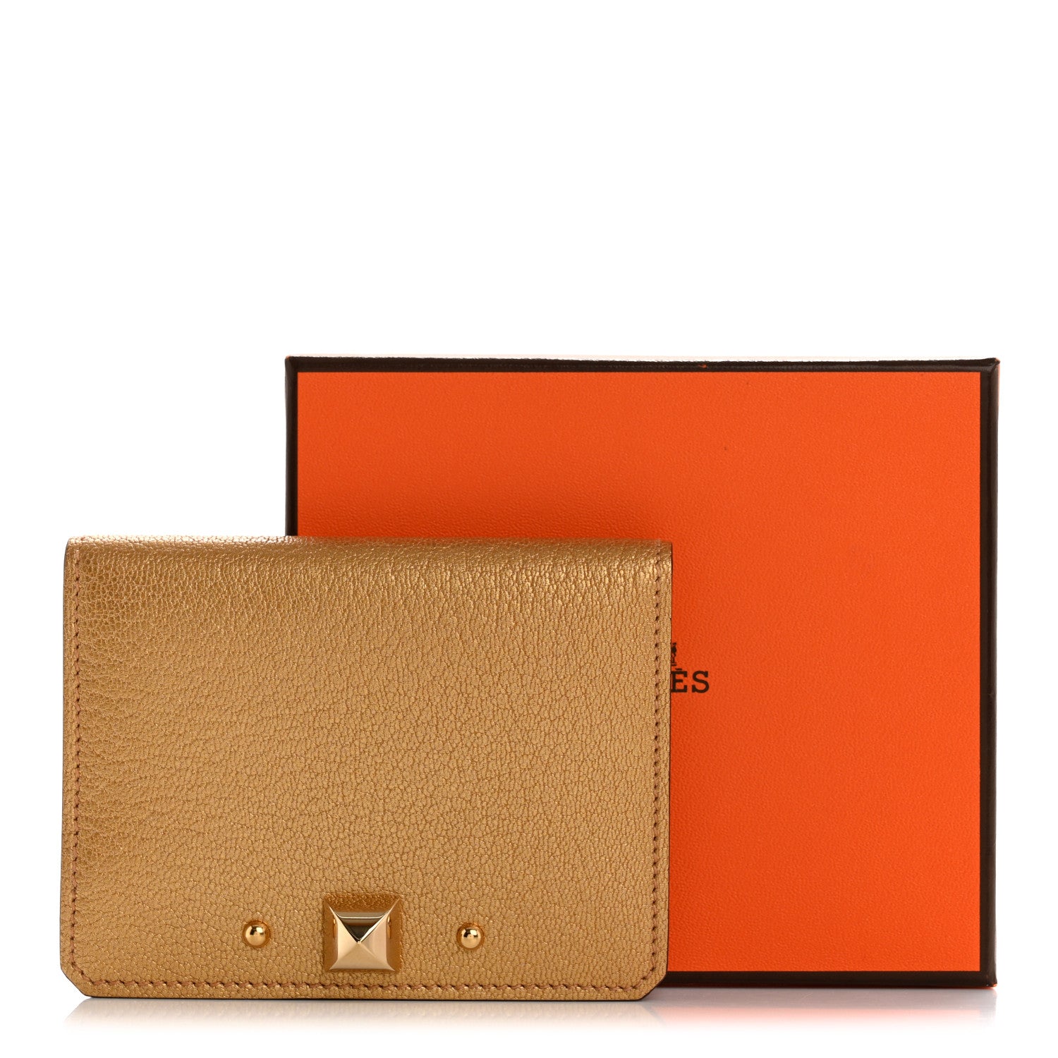 Hermes Metallic Chevre Chamkilight Medor Card Holder Dore 9 of 9