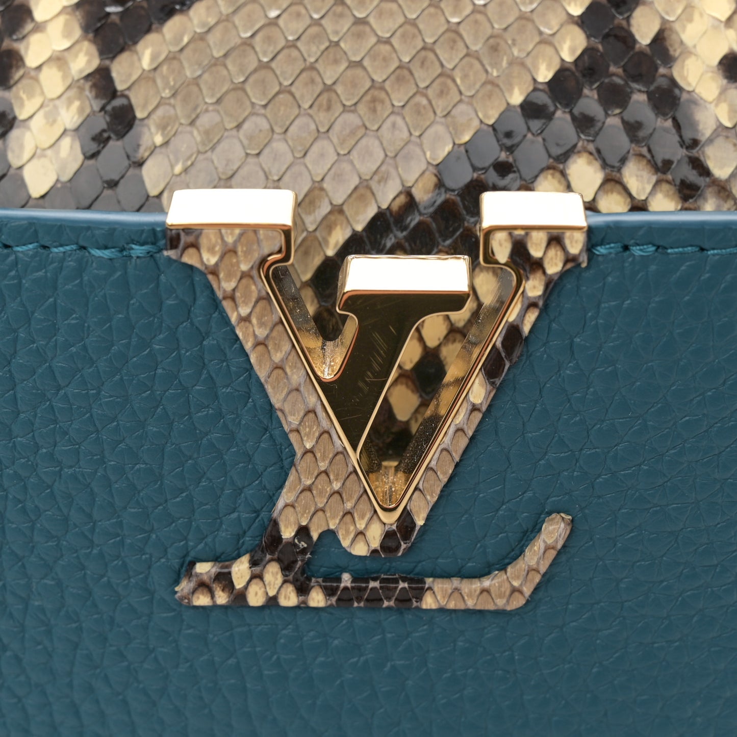 Taurillon Snakeskin Capucines BB Mallard