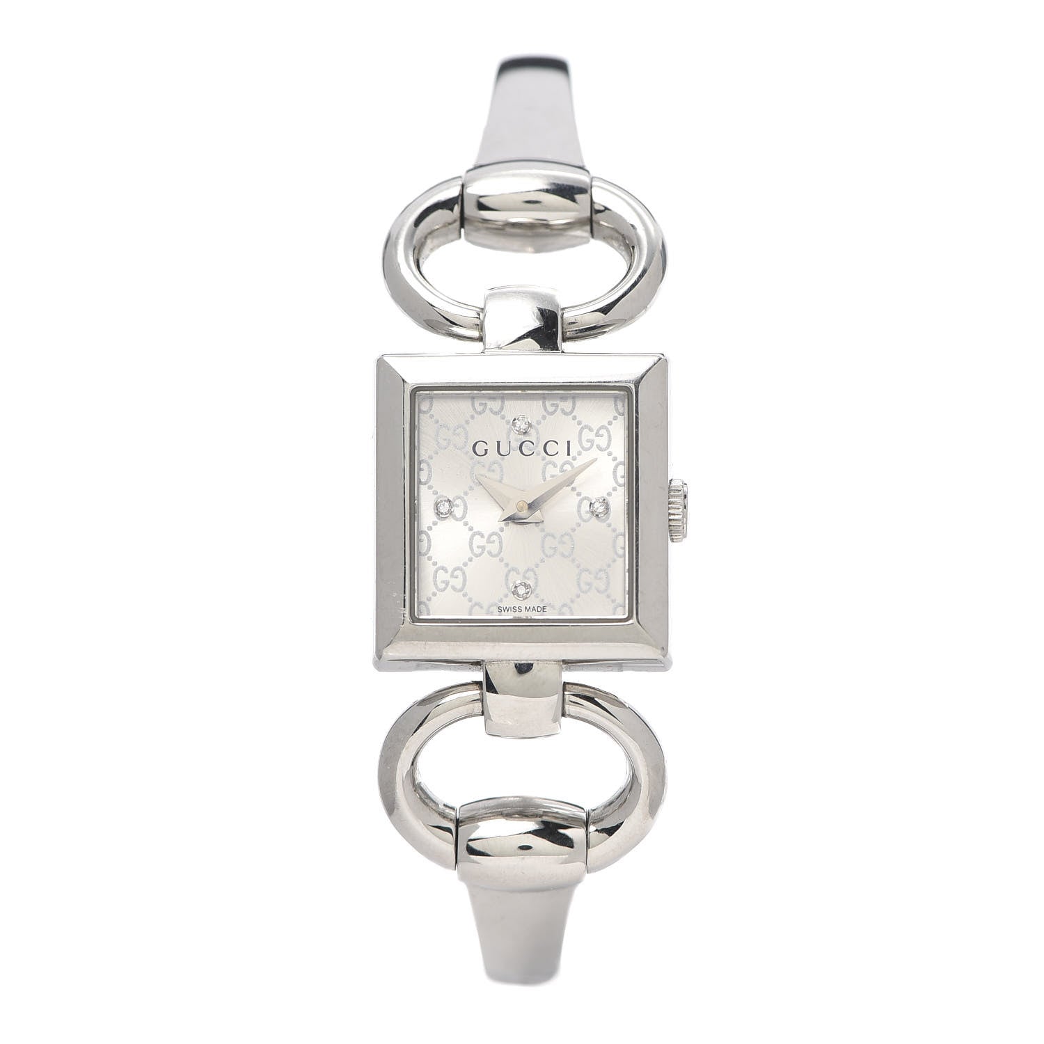 Gucci Stainless Steel Diamond 19mm Tornabuoni Quartz Watch 1 of 6