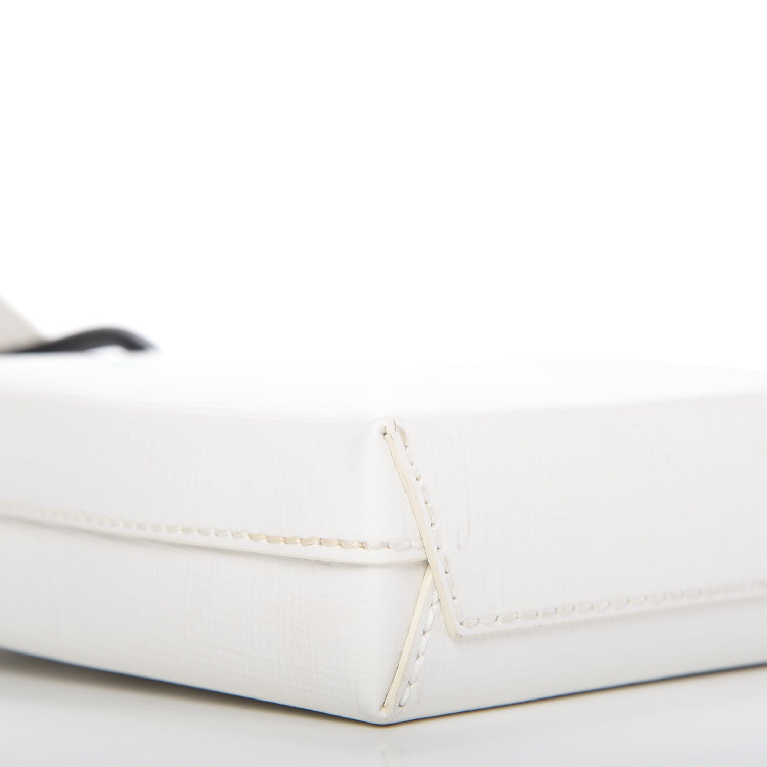 Balenciaga Squared Calfskin Logo Shopping Phone Holder Bag White Light Green 6 of 9