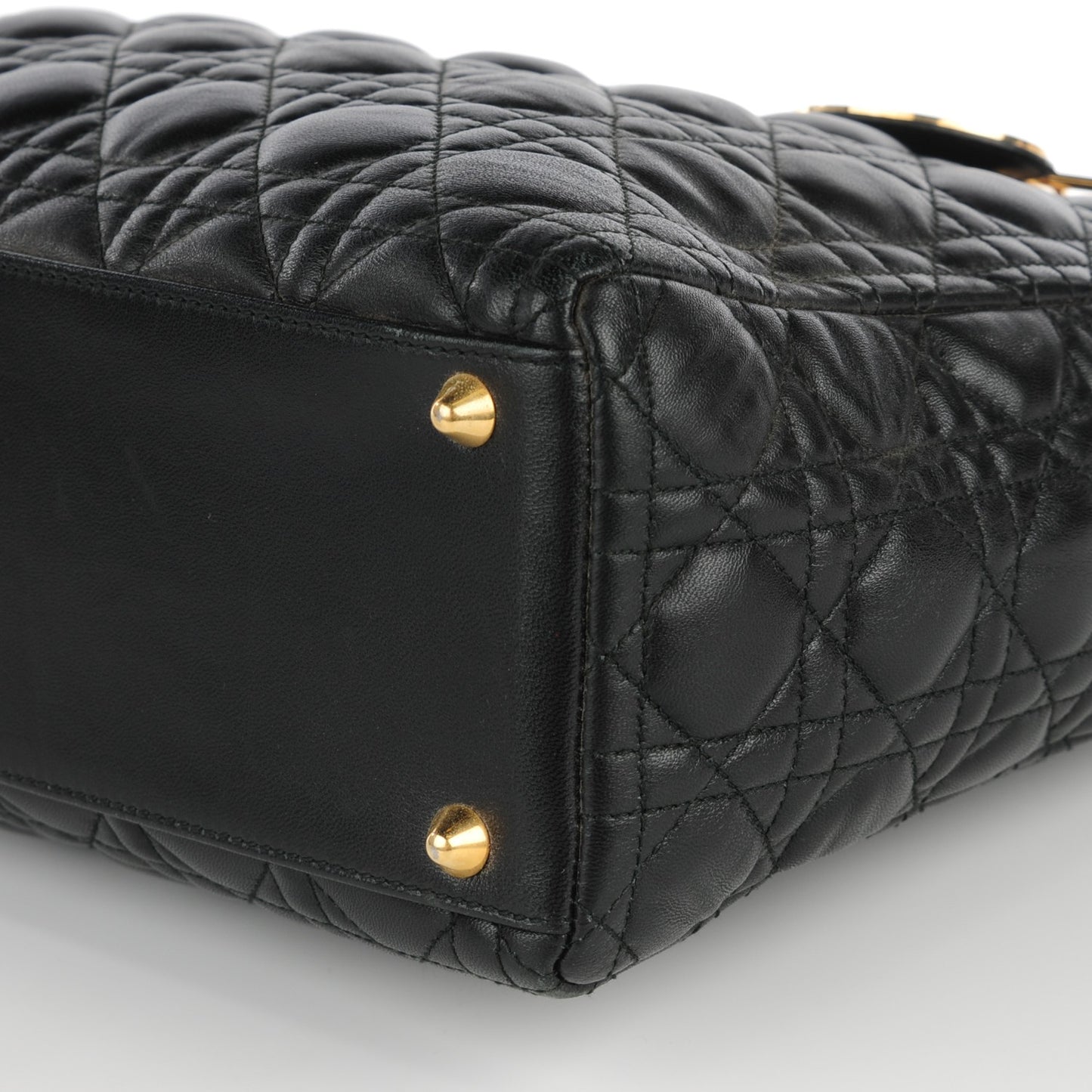 Lambskin Cannage Large Lady Dior Black