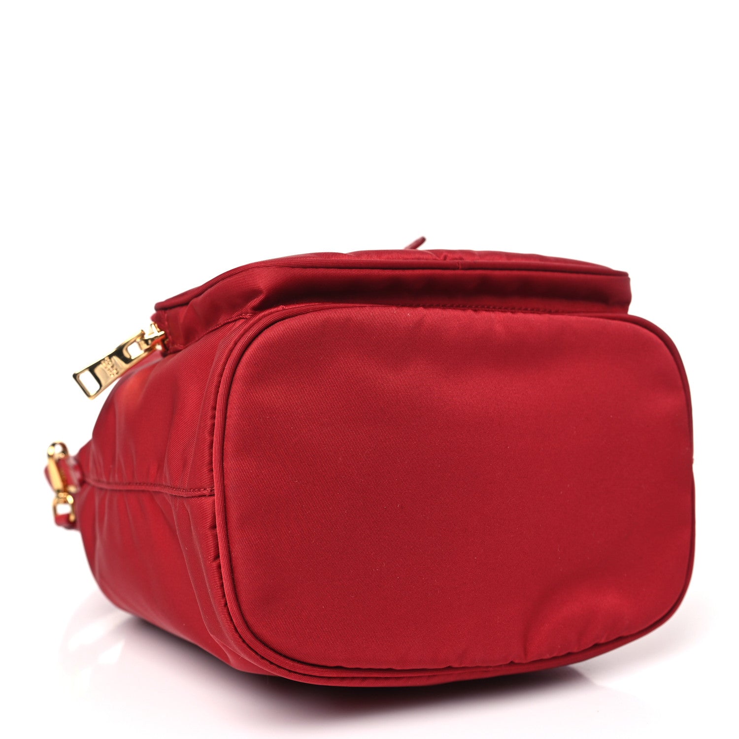 Prada Nylon Vela Saffiano Mini Bucket Crossbody Bag Fuoco 4 of 12
