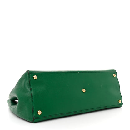 Fendi Vitello Elite Flamingo Regular 2Jours Tote Emerald 4 of 18