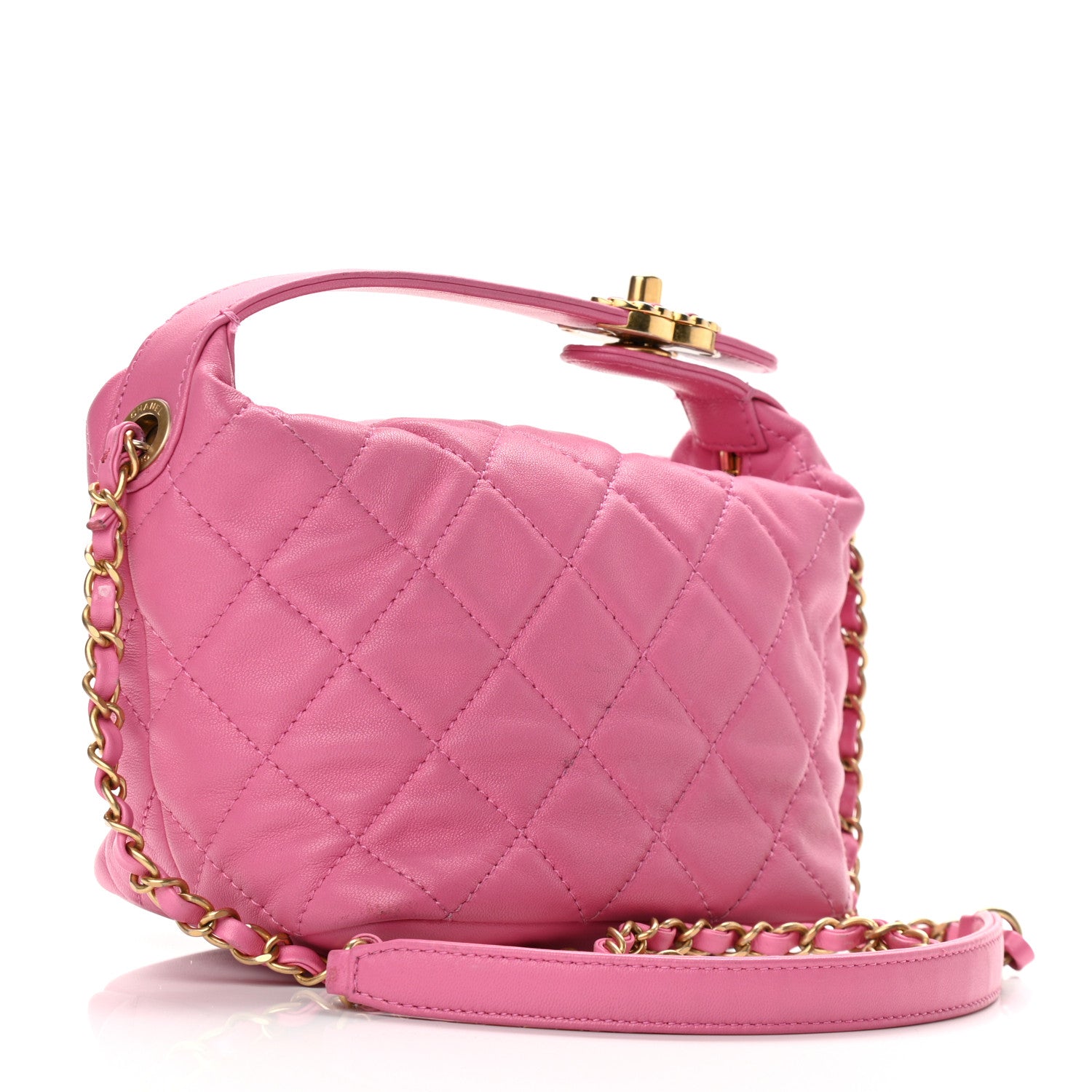 Chanel Lambskin Quilted Small Perfect Meeting Hobo Pink 3 of 12