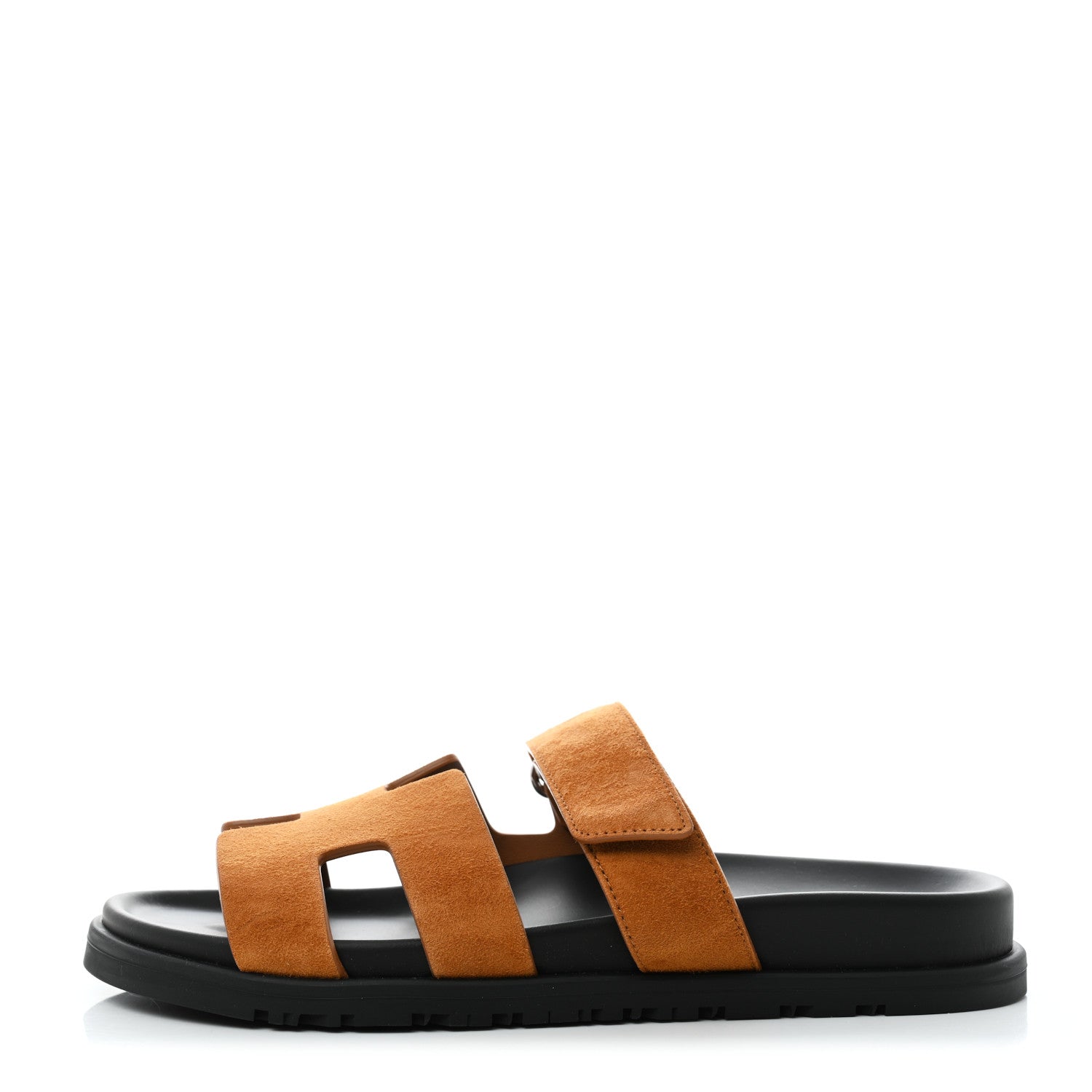 Hermes Suede Goatskin Womens Chypre Sandals 37 Naturel 1 of 9