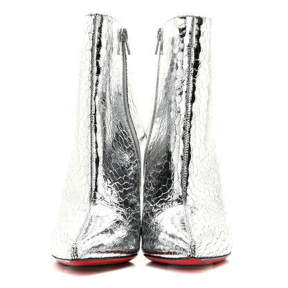 Christian Louboutin Specchio Martele So Kate 100 Ankle Boots 39.5 Silver 3 of 11