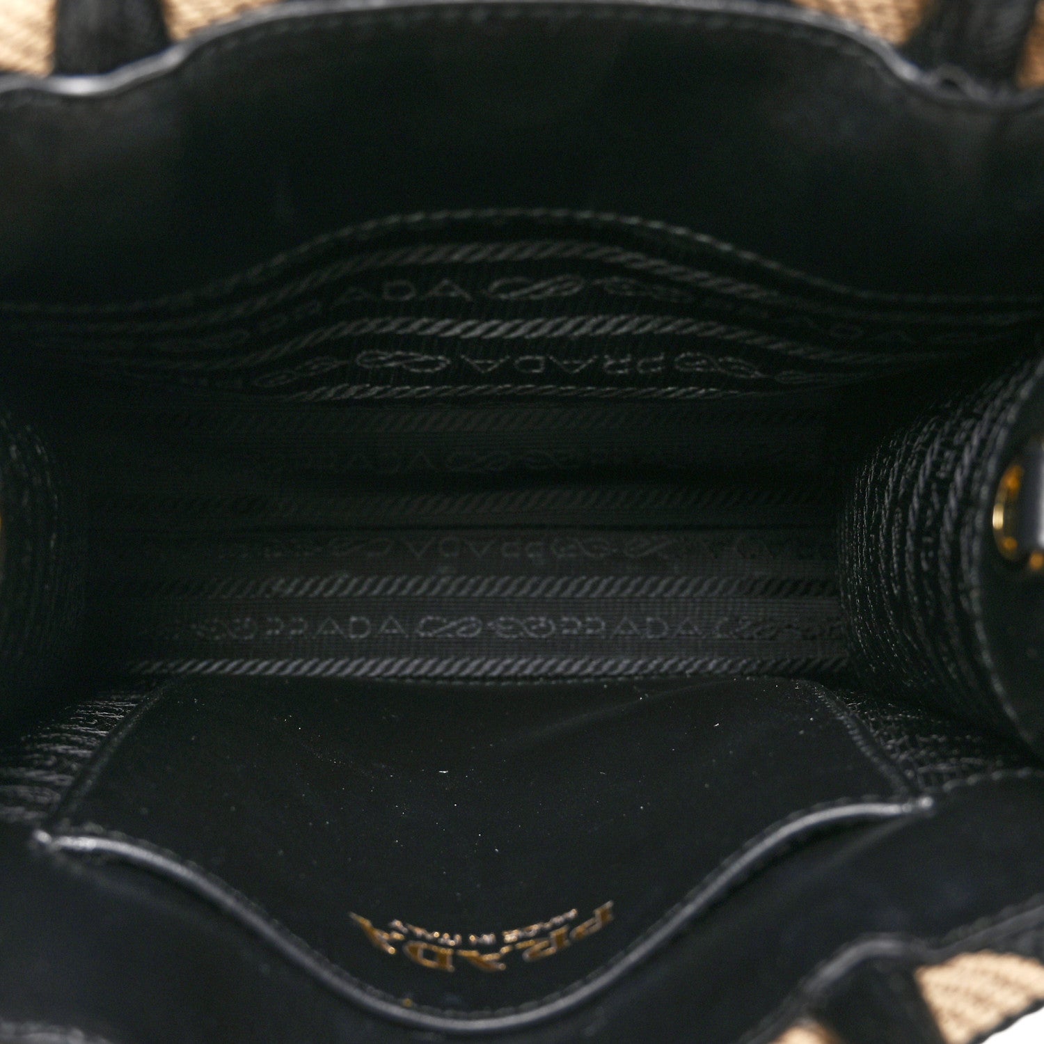 Prada Jacquard Saffiano Triangolo Symbole Embroidered Mini Tote Black Corda 5 of 9