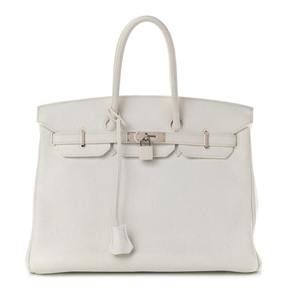 Hermes Taurillon Clemence Birkin 35 White 1 of 11