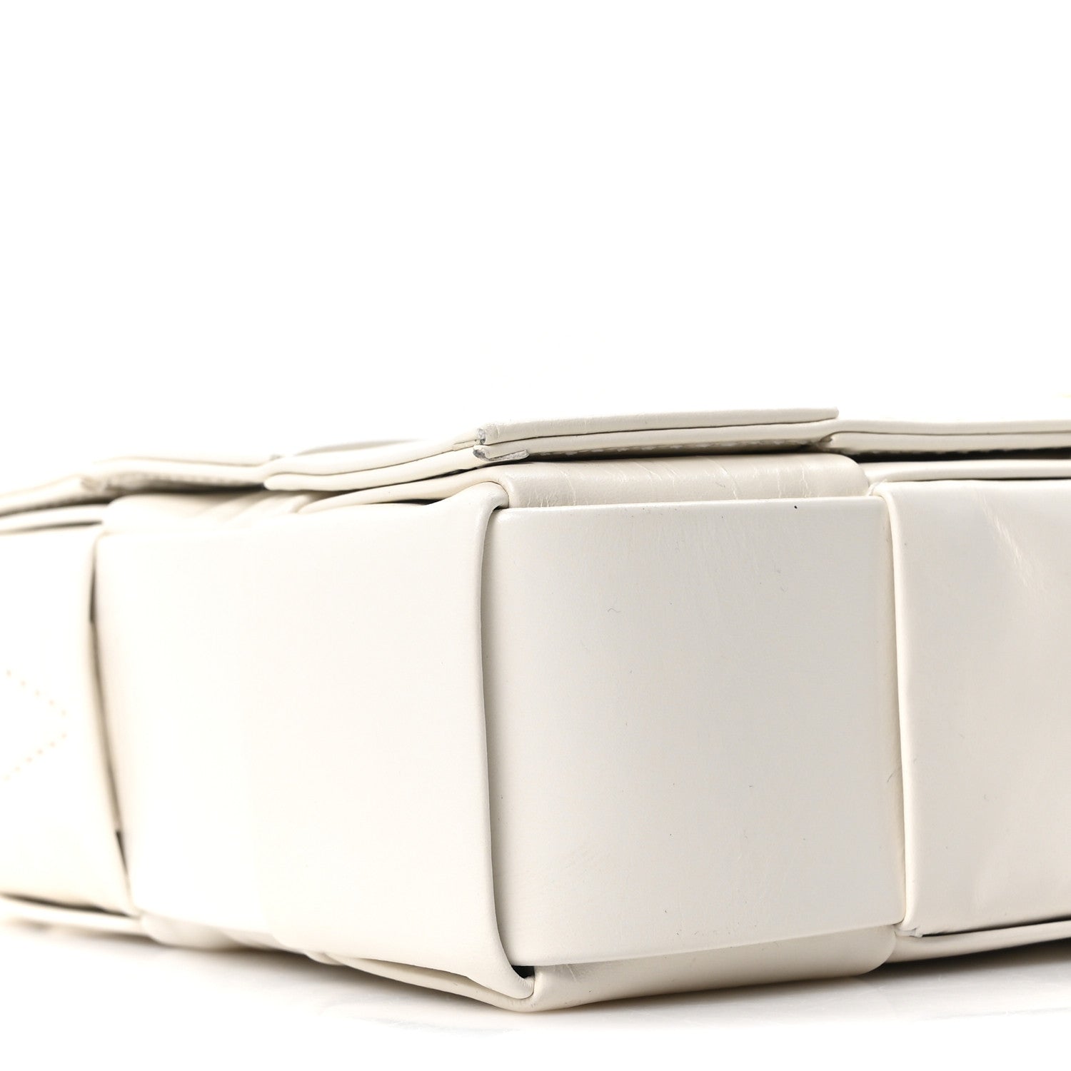 Bottega Veneta Patent Maxi Intrecciato Cassette Crossbody Bag White 9 of 10