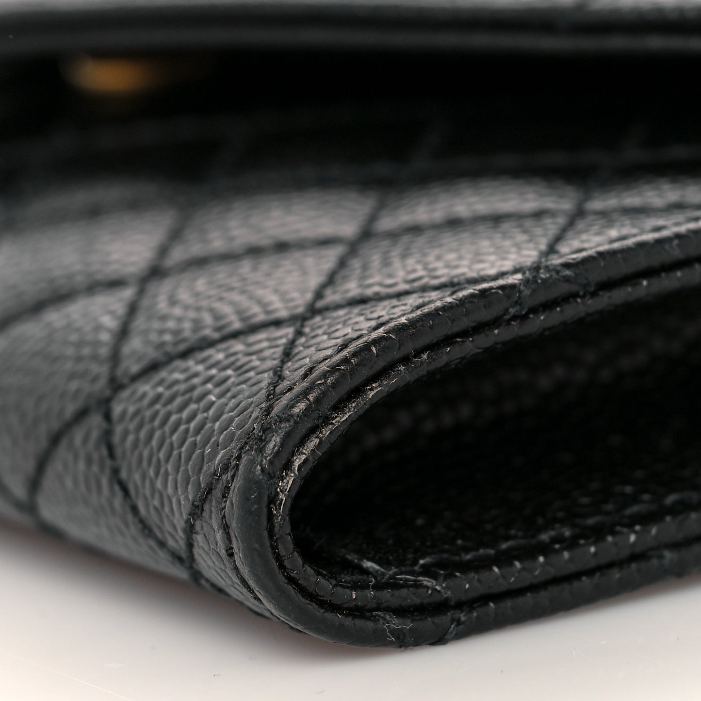 Grain De Poudre Textured Mixed Matelasse Triquilt Small Monogram Envelope Wallet Black