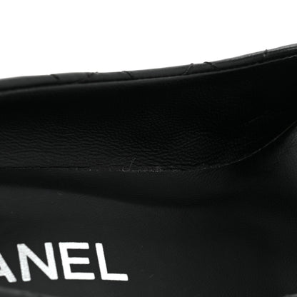Chanel Lambskin Grosgrain Quilted Cap Toe CC Pumps 37.5 Black 10 of 11