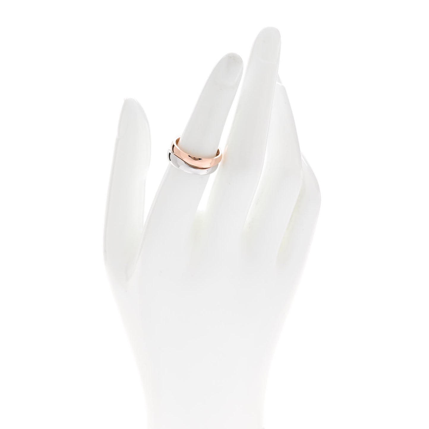 18K Pink White Gold Love Me Band Ring Set of 2 52 6