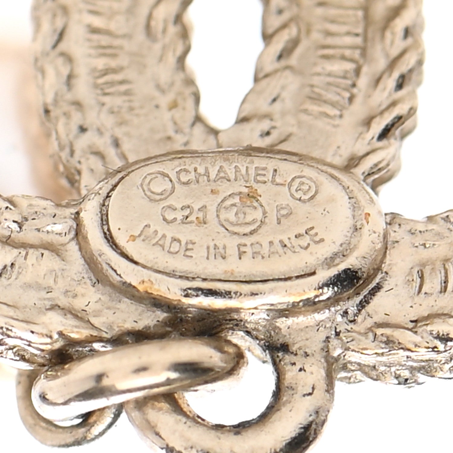Chanel Crystal Pearl CC Drop Earrings Gold 4 of 4