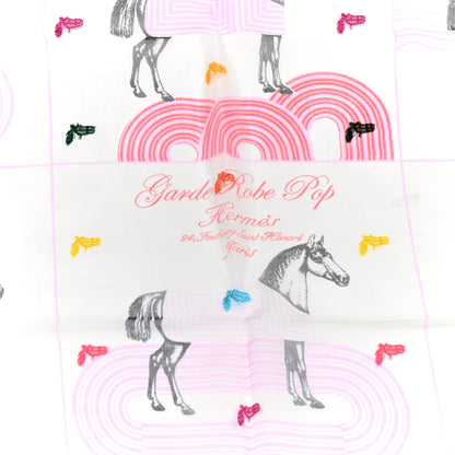 Hermes Silk Muslin Garde Robe Pop Scarf 80 White Multicolor 2 of 5