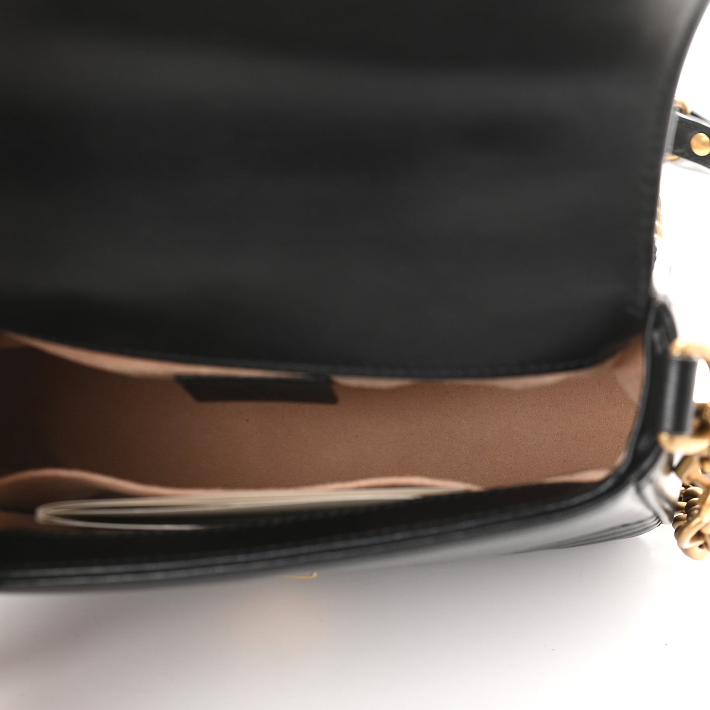 Calfskin Matelasse Mini GG Marmont Top Handle Shoulder Bag Black