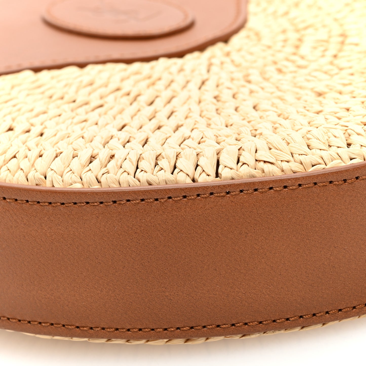 Raffia Round Camera Bag Beige Naturel